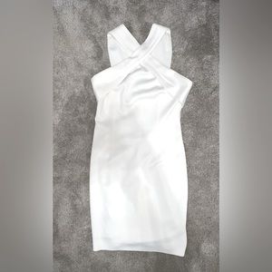 Calvin Klein size 8 white Asymmetrical Neckline